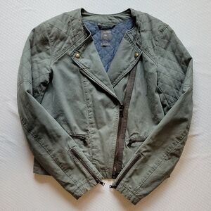 GAP Olive Military Jacket with Quilted Shoulders